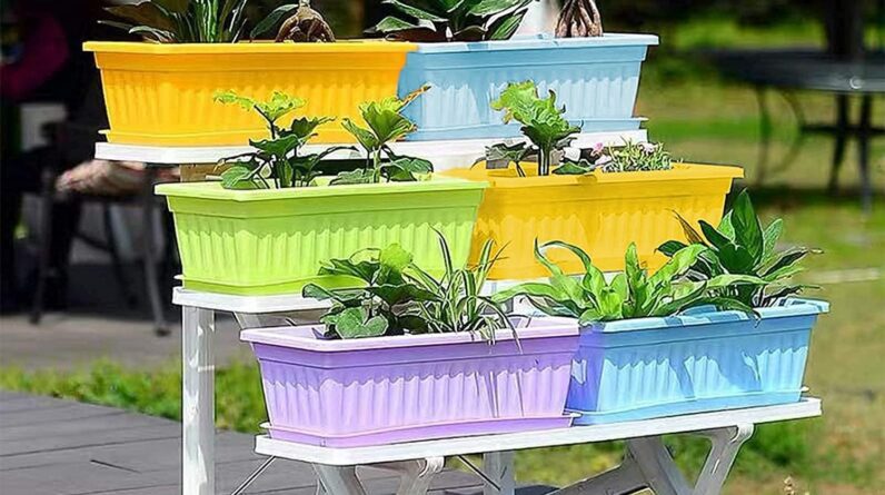 4 pack regular window flower pot planters